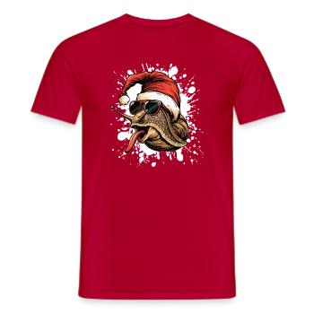 Schnecke Weihnachten Lustig - Männer T-Shirt - Rot - Vorne - AI Model Male 178 dark (178cm)