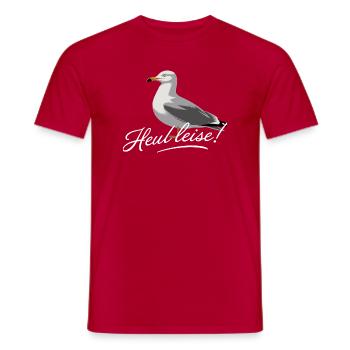 Heul Leise Möwe Illustration Lustiger Spruch - Männer T-Shirt - Rot - Vorne - AI Model Male 178 dark (178cm)