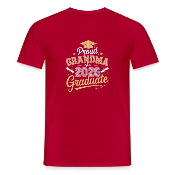 Stolze Oma Abschlussfeier 2026 - Männer T-Shirt - Rot - Vorne - AI Model Male 178 dark (178cm)