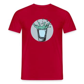 Spritziges Glas-Splash Motiv - Männer T-Shirt - Rot - Vorne - AI Model Male 178 dark (178cm)