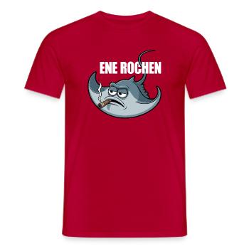 Ene Rochen Raucher Spruch Zigarette Kippe Rauchen - Männer T-Shirt - Rot - Vorne - AI Model Male 178 dark (178cm)