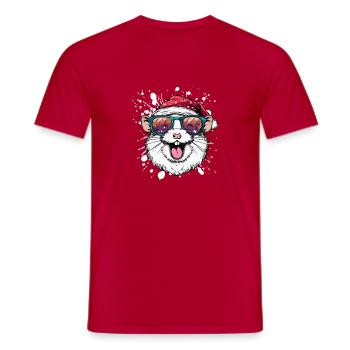 Hamster Weihnachten Lustig - Männer T-Shirt - Rot - Vorne - AI Model Male 178 dark (178cm)