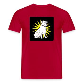 Cool Dog in Punk Rock & Pop Art Style - Men's T-Shirt - red - Front - AI Model Male 178 dark (178cm)