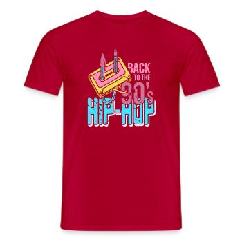 Rewind Années 90 Beat Rythme Cassette Culture Son - T-shirt homme - rouge - Devant - AI Model Male 178 dark (178cm)