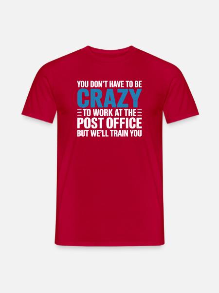 Divertente postino postino impiegato dell'ufficio postale - T-shirt uomo - rosso