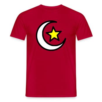 Mondsichel & Stern | Islamisches Symbol Line Art - Männer T-Shirt - Rot - Vorne - AI Model Male 178 dark (178cm)
