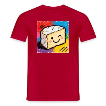 Käsefreund Pop Art Camembert - Männer T-Shirt - Rot - Vorne - AI Model Male 178 dark (178cm)