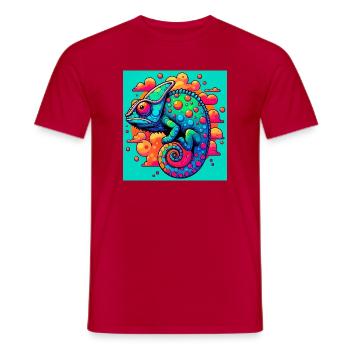 chameleon - Men's T-Shirt - red - Front - AI Model Male 178 dark (178cm)