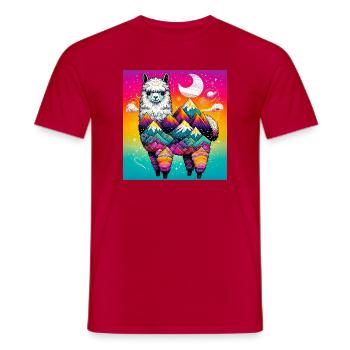 Alpaca - Men's T-Shirt - red - Front - AI Model Male 178 dark (178cm)
