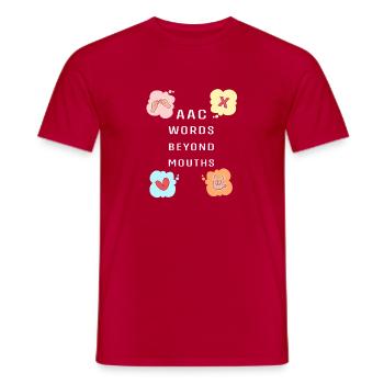 AAC Communication SLP Langue des signes - T-shirt homme - rouge - Devant - AI Model Male 178 dark (178cm)