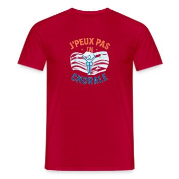 I can't I have a choir - Men's T-Shirt - red - Front - AI Model Male 178 dark (178cm)