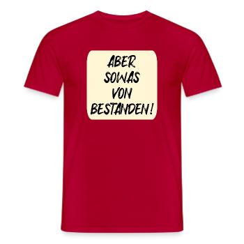 EXAMS PASSED - Men's T-Shirt - red - Front - AI Model Male 178 dark (178cm)