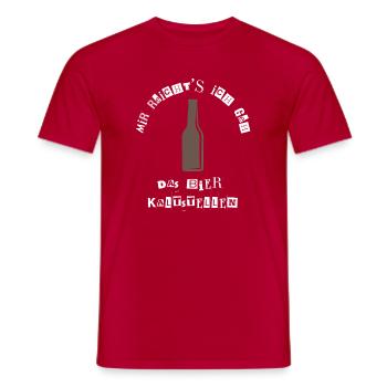 J’en ai assez, je vais mettre les hommes À BIÈRE FROIDE - T-shirt homme - rouge - Devant - AI Model Male 178 dark (178cm)