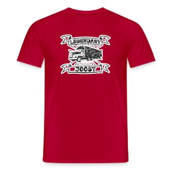 First name Joost - Men's T-Shirt - red - Front - AI Model Male 178 dark (178cm)