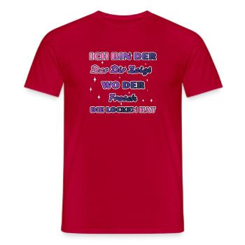 Ich bin der der dir zeigt wo der Frosch... - Männer T-Shirt - Rot - Vorne - AI Model Male 178 dark (178cm)