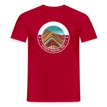 Regenbogenberg Peru Farbexplosion - Männer T-Shirt - Rot - Vorne - AI Model Male 178 dark (178cm)