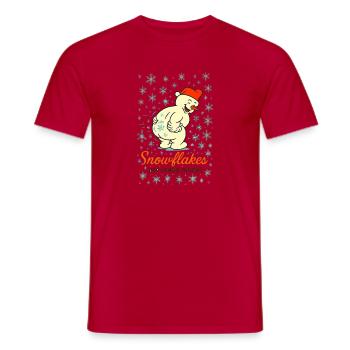 Drôle Noël bonhomme de neige flocons de neige humour - T-shirt homme - rouge - Devant - AI Model Male 178 dark (178cm)