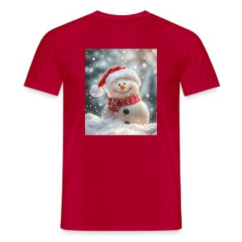Bonhomme de neige - T-shirt homme - rouge - Devant - AI Model Male 178 dark (178cm)