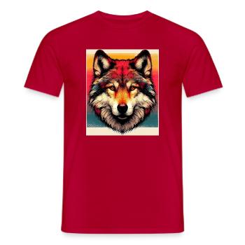 Loup - T-shirt homme - rouge - Devant - AI Model Male 178 dark (178cm)