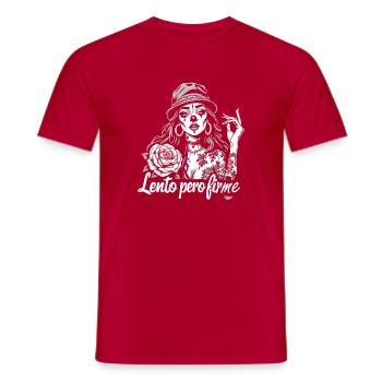 Lento pero firme flower portrait - Men's T-Shirt - red - Front - AI Model Male 178 dark (178cm)