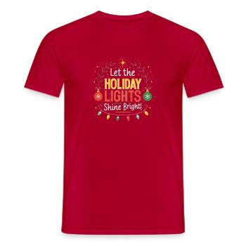 Let the holiday lights shine - Men's T-Shirt - red - Front - AI Model Male 178 dark (178cm)