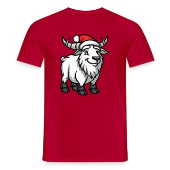 Noël de la chèvre de montagne - T-shirt homme - rouge - Devant - AI Model Male 178 dark (178cm)