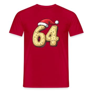 64 Number Cookie Christmas - Men's T-Shirt - red - Front - AI Model Male 178 dark (178cm)