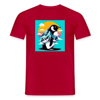 penguin - Men's T-Shirt - red - Front - AI Model Male 178 dark (178cm)