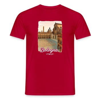 Bologna, Italy - Men's T-Shirt - red - Front - AI Model Male 178 dark (178cm)