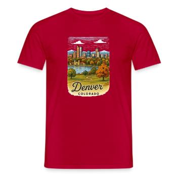 Denver, Colorado - T-shirt homme - rouge - Devant - AI Model Male 178 dark (178cm)