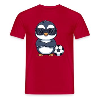Cooler Pinguin Fußballer Kinder Fußballspieler Car - Männer T-Shirt - Rot - Vorne - AI Model Male 178 dark (178cm)