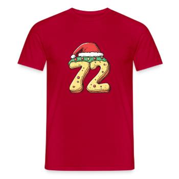 72 Number Cookie Christmas - Men's T-Shirt - red - Front - AI Model Male 178 dark (178cm)