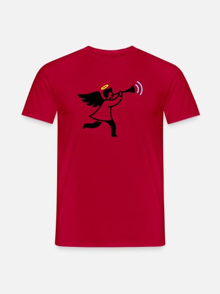 Engel mit Trompete - Männer T-Shirt - Rot