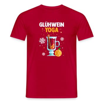 Weihnachtsmann Glühwein Yoga  Weihnachtszeit Weihn - Männer T-Shirt - Rot - Vorne - AI Model Male 178 dark (178cm)