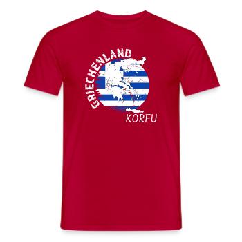 Corfu - Men's T-Shirt - red - Front - AI Model Male 178 dark (178cm)