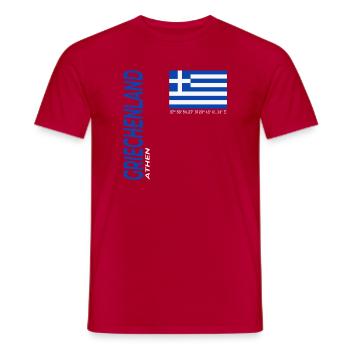 Athen - Männer T-Shirt - Rot - Vorne - AI Model Male 178 dark (178cm)