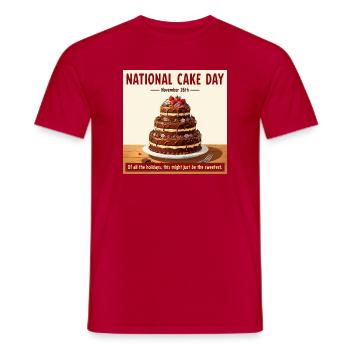 Journée nationale du gâteau – Gâteau au chocolat des fêtes - T-shirt homme - rouge - Devant - AI Model Male 178 dark (178cm)