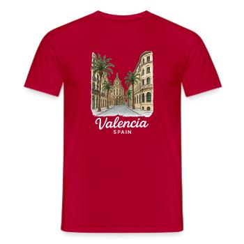 Valencia - Men's T-Shirt - red - Front - AI Model Male 178 dark (178cm)