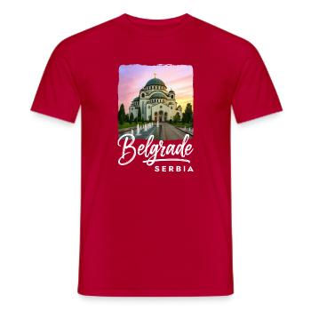 Belgrad Serbien - Männer T-Shirt - Rot - Vorne - AI Model Male 178 dark (178cm)