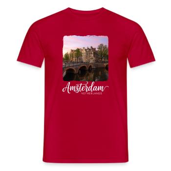 Amsterdam - Männer T-Shirt - Rot - Vorne - AI Model Male 178 dark (178cm)