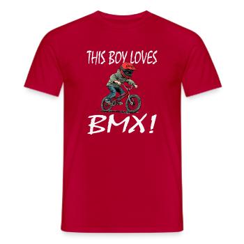 Ce gamin adore le BMX - T-shirt homme - rouge - Devant - AI Model Male 178 dark (178cm)
