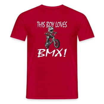 Ce gamin adore le BMX - T-shirt homme - rouge - Devant - AI Model Male 178 dark (178cm)