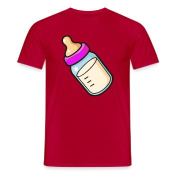 Babyflasche Cartoon - Männer T-Shirt - Rot - Vorne - AI Model Male 178 dark (178cm)