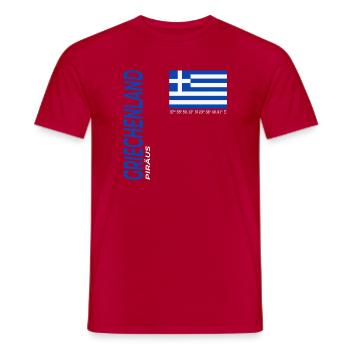 Pirée - T-shirt homme - rouge - Devant - AI Model Male 178 dark (178cm)