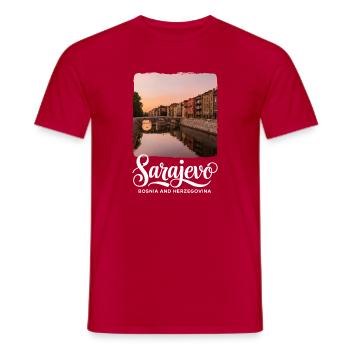 Sarajevo, Bosnia and Herzegovina - Men's T-Shirt - red - Front - AI Model Male 178 dark (178cm)