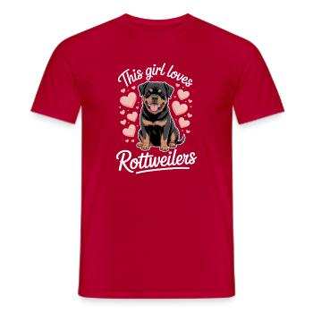 Rottweiler Spruch Mädchen Fun Rottweiler Geschenk - Männer T-Shirt - Rot - Vorne - AI Model Male 178 dark (178cm)