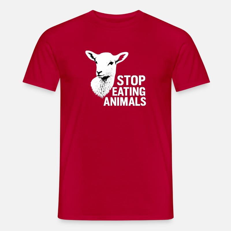 Stop Eating Animals Vegane Botschaft - Männer T-Shirt - Rot