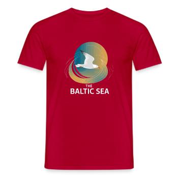 La mer Baltique, mer Baltique, mouette, côte, vagues, nature - T-shirt homme - rouge - Devant - AI Model Male 178 dark (178cm)