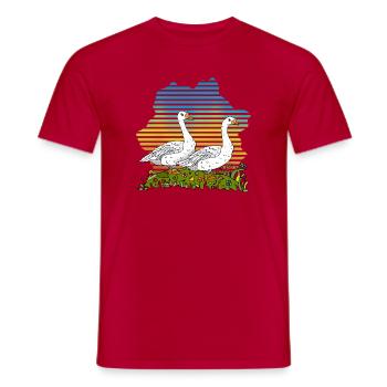 Geese - Men's T-Shirt - red - Front - AI Model Male 178 dark (178cm)
