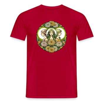 Verdant Trio im Chrysanthemum-Halo - Männer T-Shirt - Rot - Vorne - AI Model Male 178 dark (178cm)